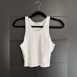 COTTON ON Women’s Ribbed Scalloped Trim Tank Top Sz S EUC